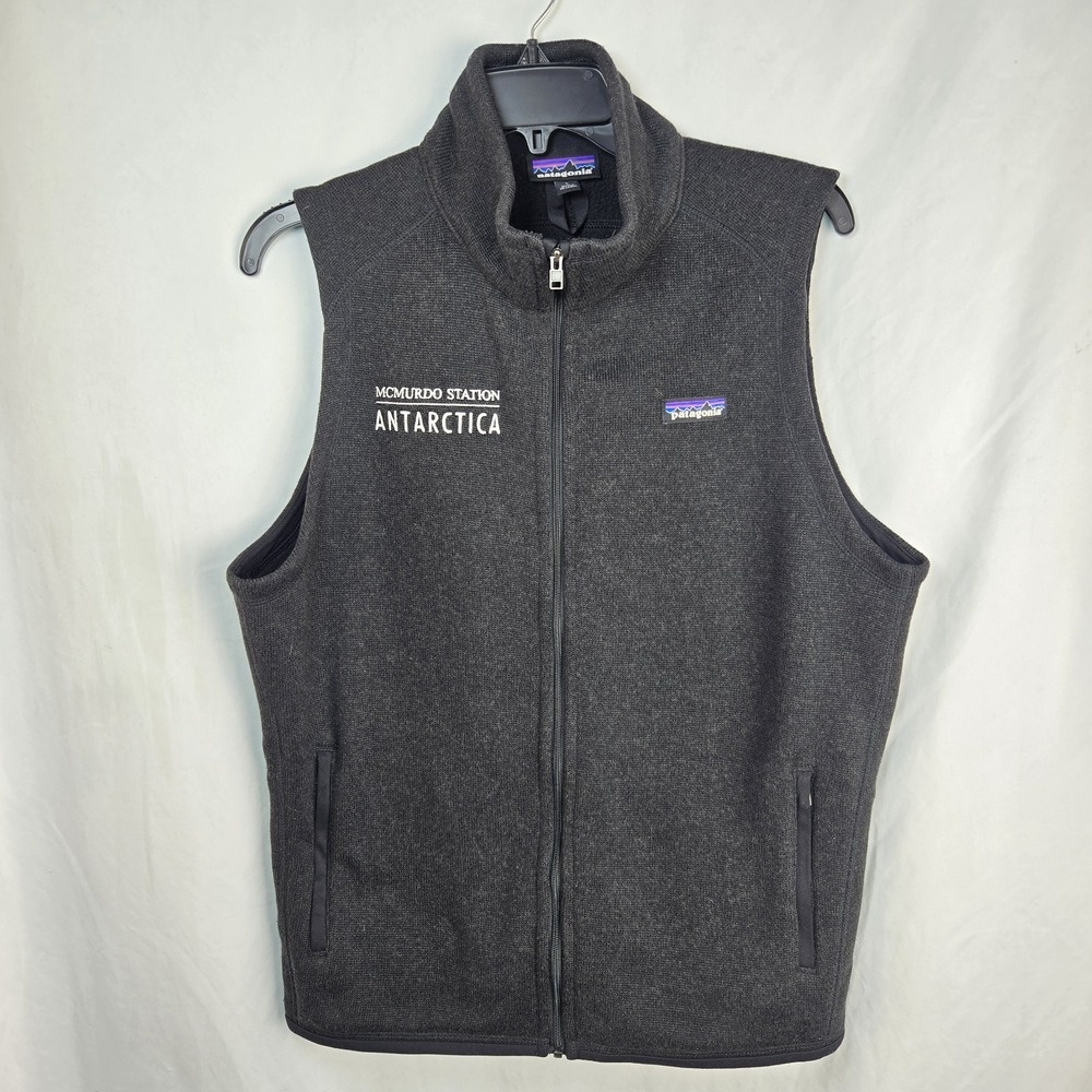 Patagonia Better Sweater Full Zip Fleece Vest Mens Large Black McMurdo Station